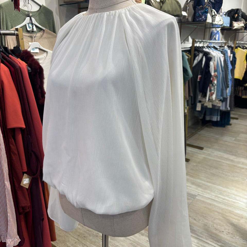 BLUSA BEIGE MANGAS ANCHAS