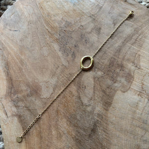PULSERA CADENA CIRCULO OVALADO