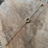 PULSERA CADENA CIRCULO OVALADO