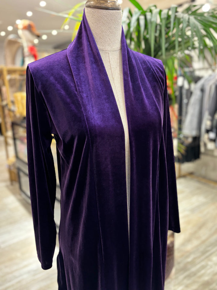 KIMONO DE TERCIOPELO 3/4 MORADO