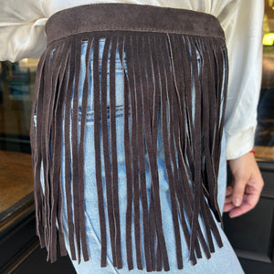 CINTURON DE FLECOS MARRON