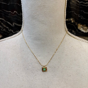 CADENA CON COLGANTE ESMALTADO VERDE AGUA