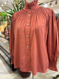 CAMISA FRUNCIDA CORAL