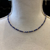 COLLAR CUENTAS AZUL Y DORADO