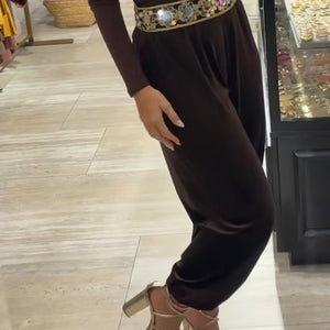 PANTALON MARRON DE TERCIOPELO BOMBACHO