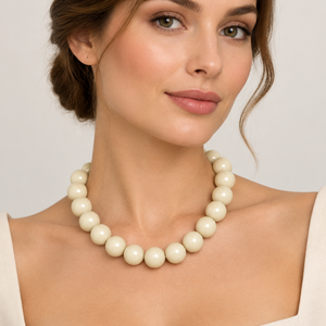 COLLAR BOLAS BEIGE
