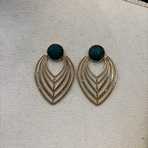 PENDIENTE VERDE Y DORADO