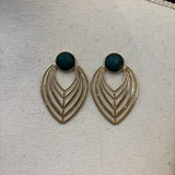 PENDIENTE VERDE Y DORADO