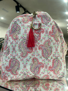 BOLSA ESTAMPADA DIBUJO ROSA