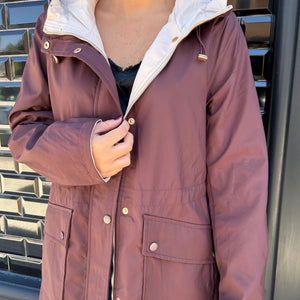 ABRIGO REVERSIBLE BURDEOS