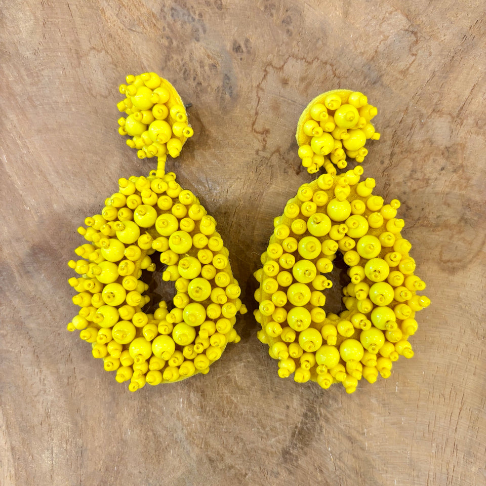 PENDIENTE MINI BOLITAS AMARILLO