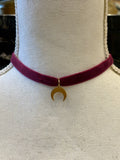 CHOCKER TERCIOPELO Y MEDIA LUNA