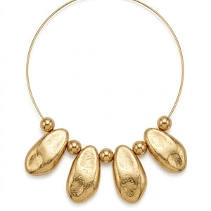 COLLAR PIEDRAS DORADAS