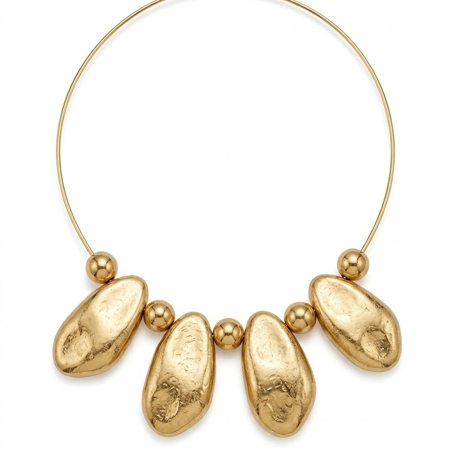 COLLAR PIEDRAS DORADAS
