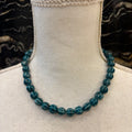 COLLAR DE CERÁMICA BOLAS AZUL PETRÓLEO