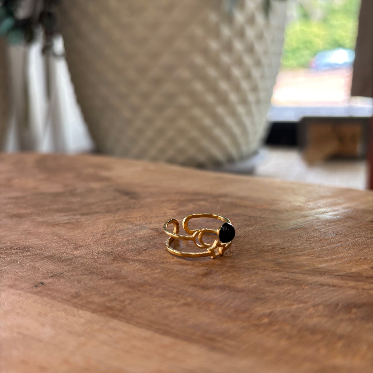 ANILLO ESTRELLA Y LUNA NEGRO