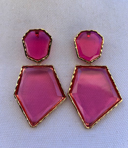 PENDIENTE CRISTAL FUCSIA