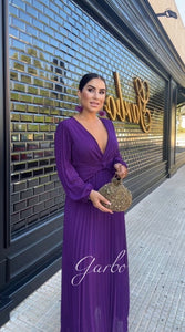 VESTIDO PLISADO PURPURA