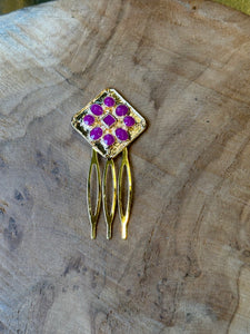 PEINA ESMALTADA CON RELIEVE BUGANVILLA