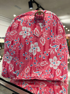 BOLSA ESTAMPADA FONDO ROSA FLORES