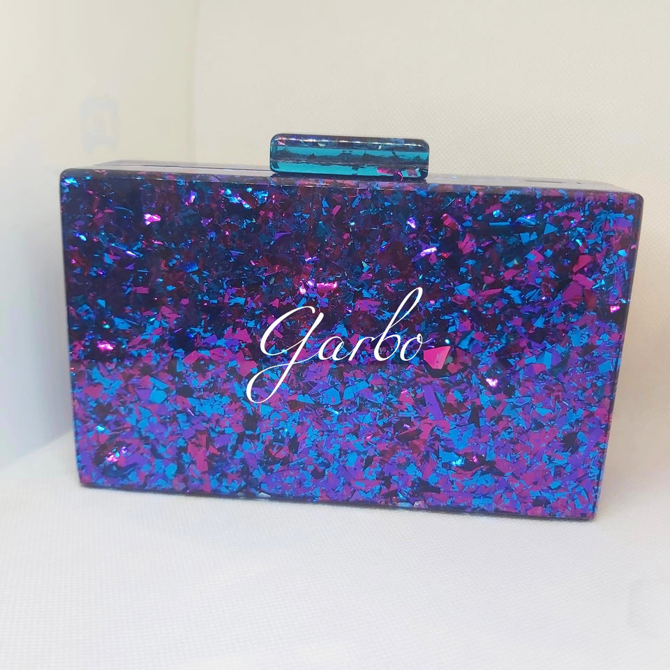 CLUTCH CONFETI AZUL
