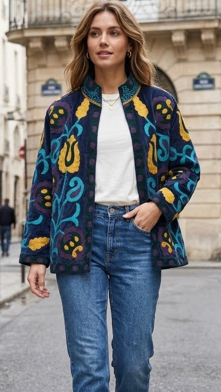 CHAQUETA ESTILO SUZANI AZUL MARINO