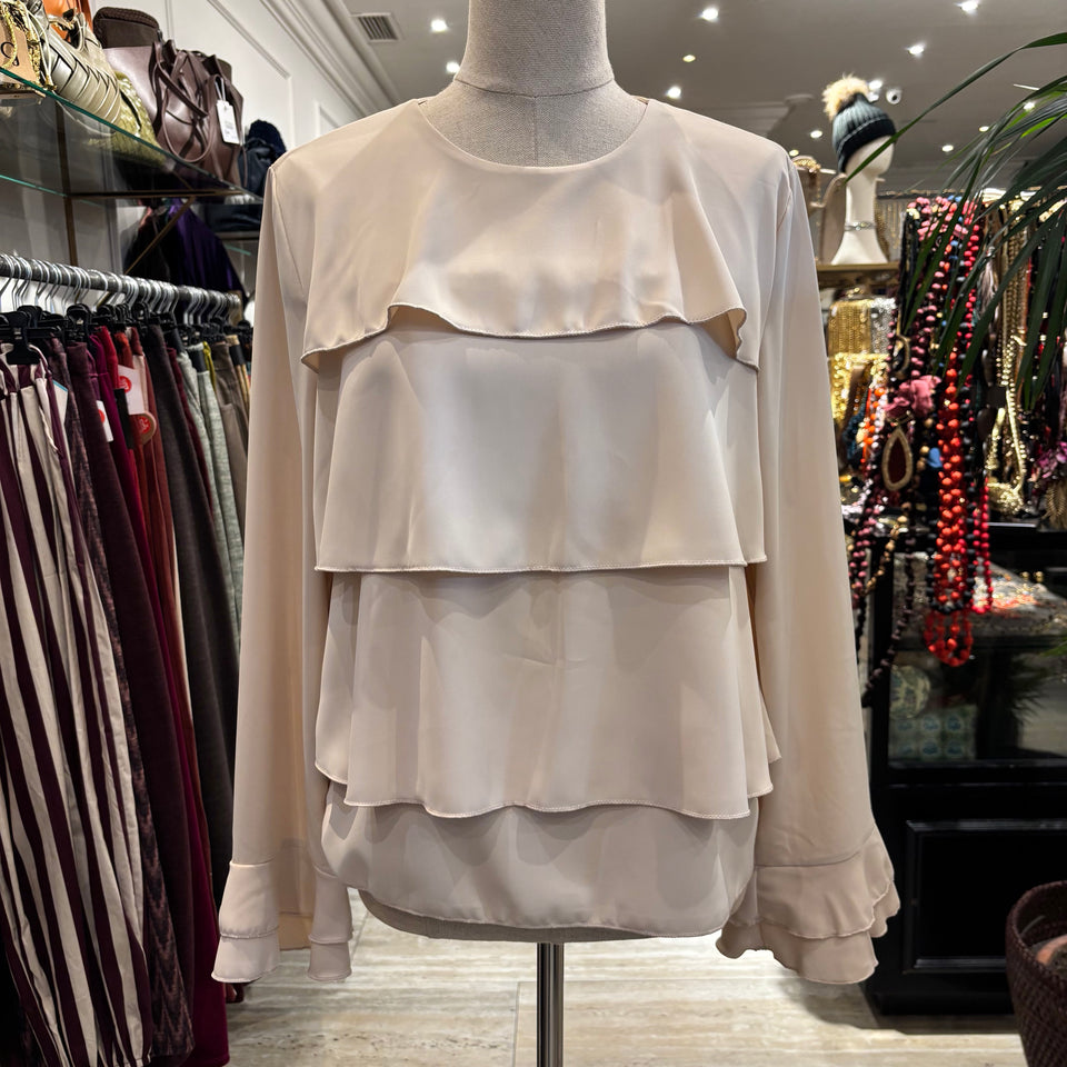 BLUSA VOLANTES BEIGE