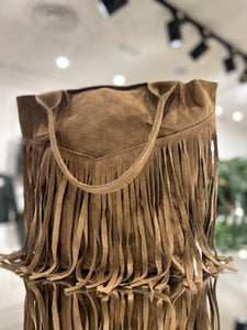 BOLSO DE PIEL DE ANTE CAMEL FLECOS