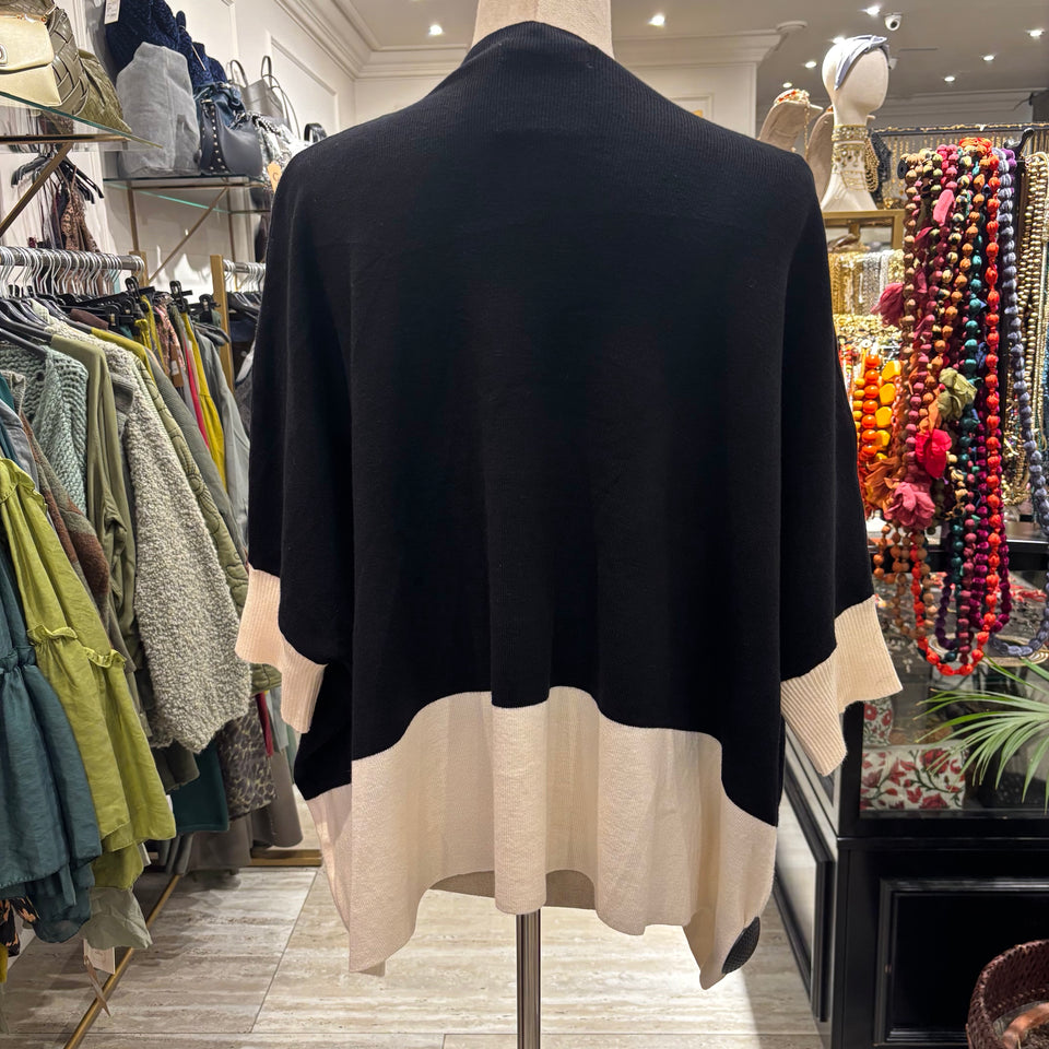 JERSEY AMPLIO NEGRO CON FRANJA BEIGE