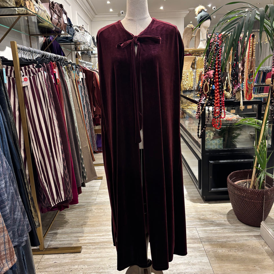 CAPA TERCIOPELO LARGA BURDEOS