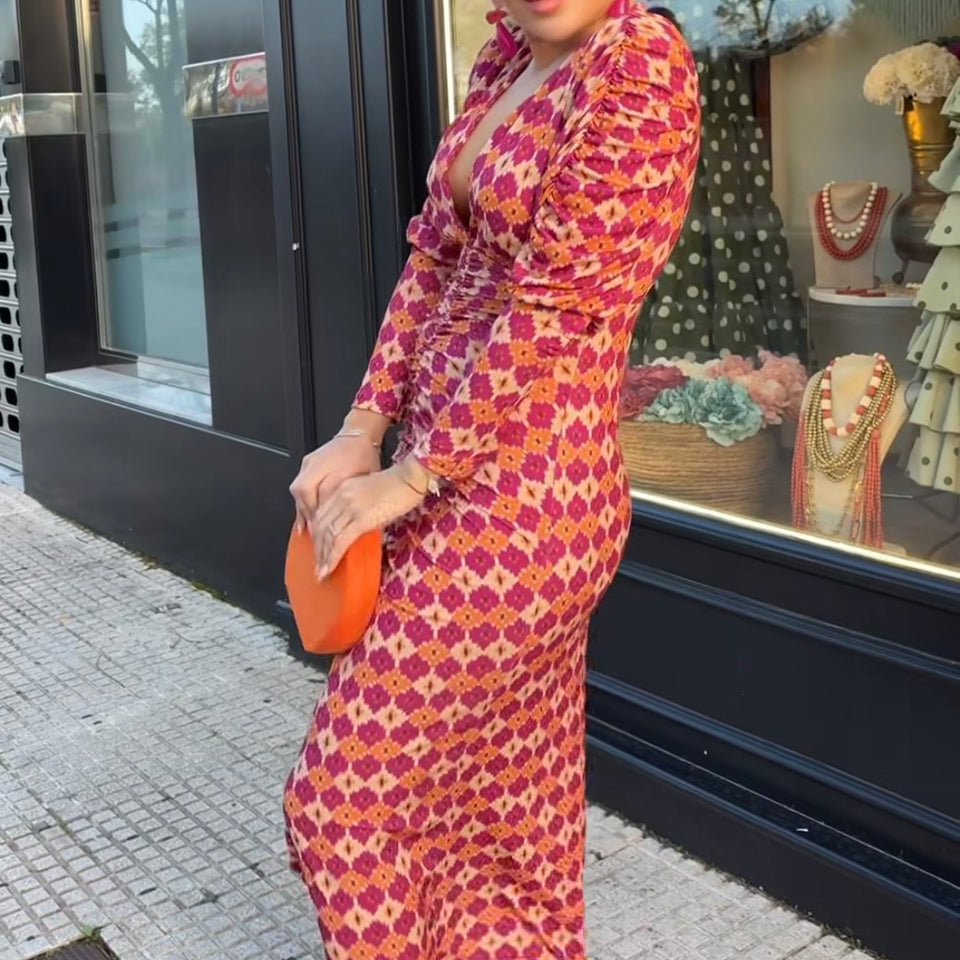 VESTIDO ESTAMPADO GEOMETRICO