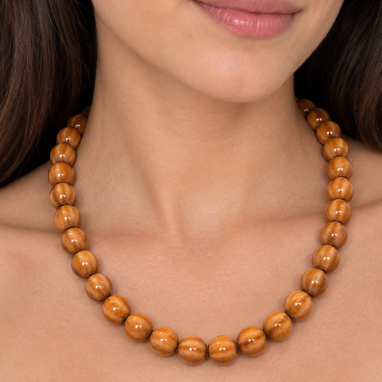 CADENA CERAMICA BOLAS NARANJAS