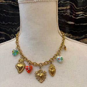 COLLAR CORAZONES CERAMICA