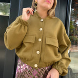 BOMBER BOTONES VERDE