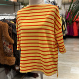 CAMISETA DE RAYAS AMARILLA Y NARANJA