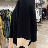 JERSEY AMPLIO NEGRO CON FRANJA BEIGE