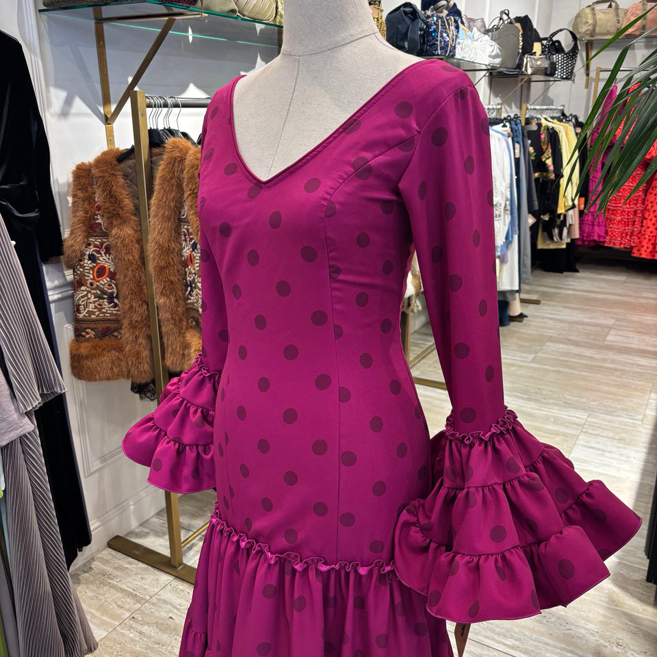 VESTIDO CANASTERO BUGANVILLA CON LUNARES