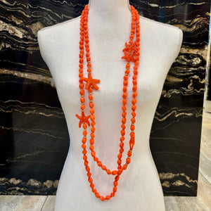 COLLAR LARGO ESTRELLA DE MAR NARANJA