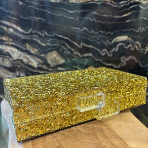 CLUTCH DE FIESTA DORADA CONFETI