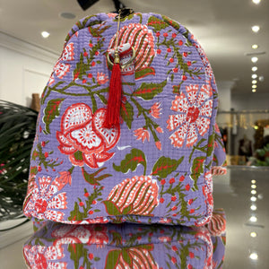 BOLSA ESTAMPADA FONDO MALVA