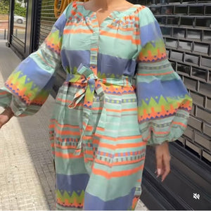 VESTIDO ESTAMPADO ÉTNICO