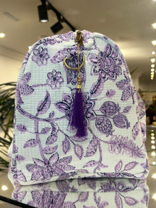 BOLSA ESTAMPADA FLOR MALVA