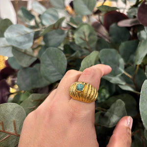 ANILLO RAYADO PIEDRA VERDE