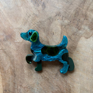 BROCHE PERRO AZUL