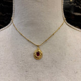 CADENA CIRCULO PIEDRA ROSA