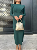 VESTIDO  DE FIESTA VERDE BOTELLA