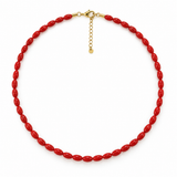 COLLAR CUENTA OVALADA ROJA