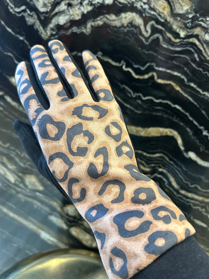 GUANTES ANIMAL PRINT NEGRO