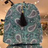 BOLSA ESTAMPADA FONDO VERDE AGUA