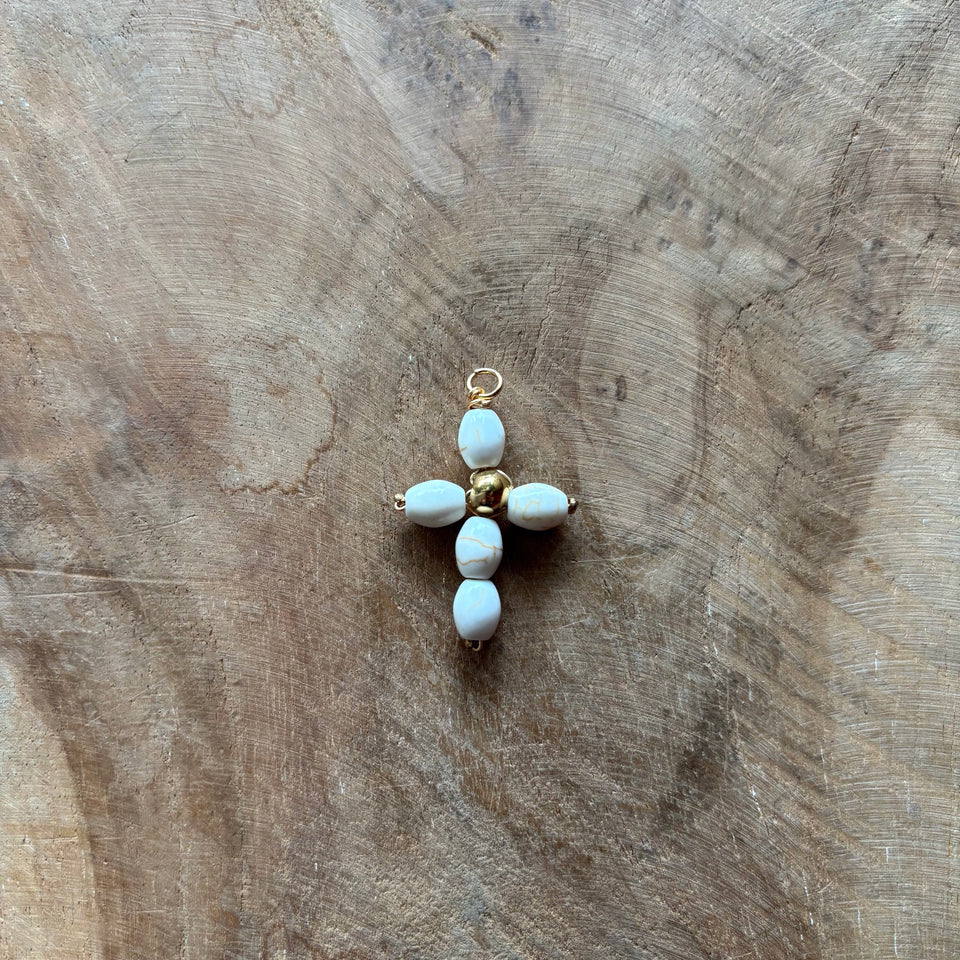 COLGANTE CRUZ BEIGE